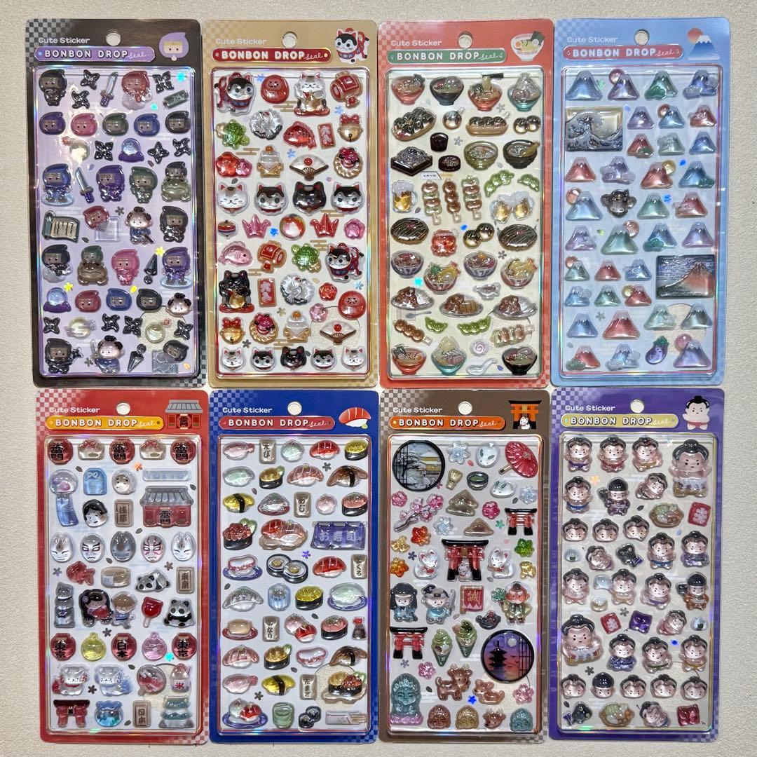 【正規品】ボンボンドロップシール❋和柄❋8枚セット