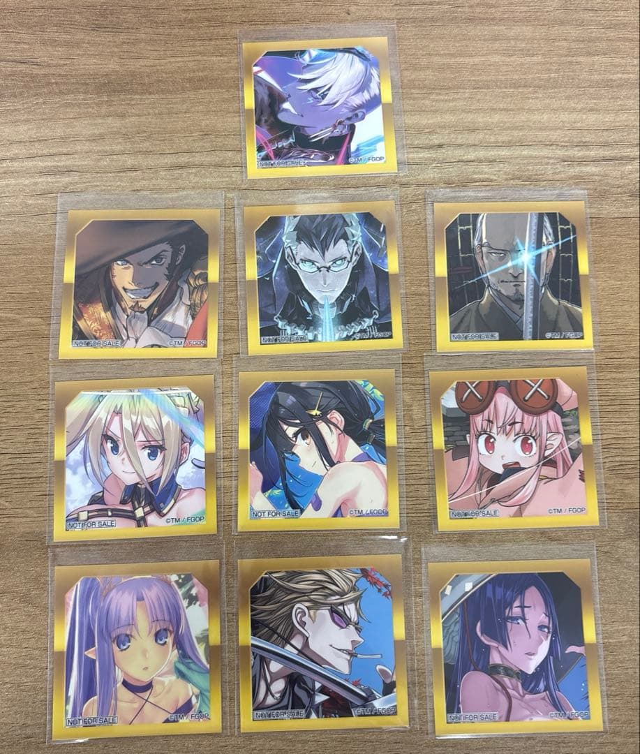 最終再臨展　インドラ他計20枚　特典　ステッカー FGO 最終再臨展 特典ステッカー 編成画面風カード フェス 缶バッジ