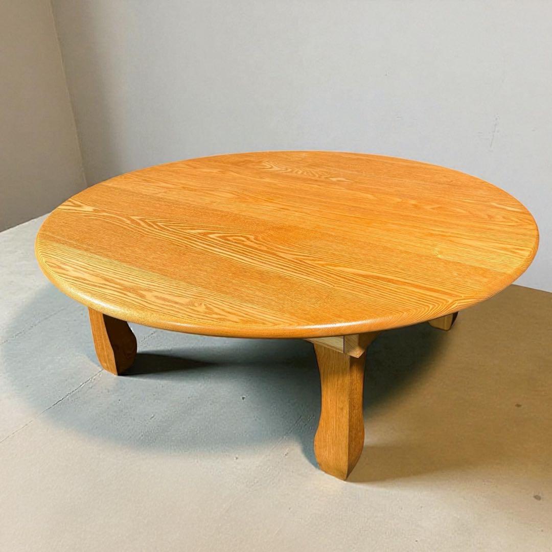 HR866 木目が素敵な　サークルテーブル　ちゃぶ台　ローテーブル