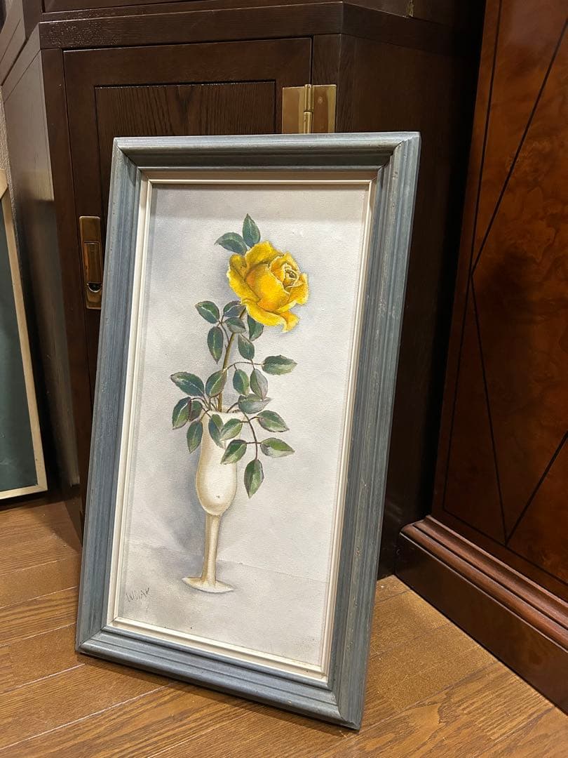 外国作者　油絵　薔薇　フラワー