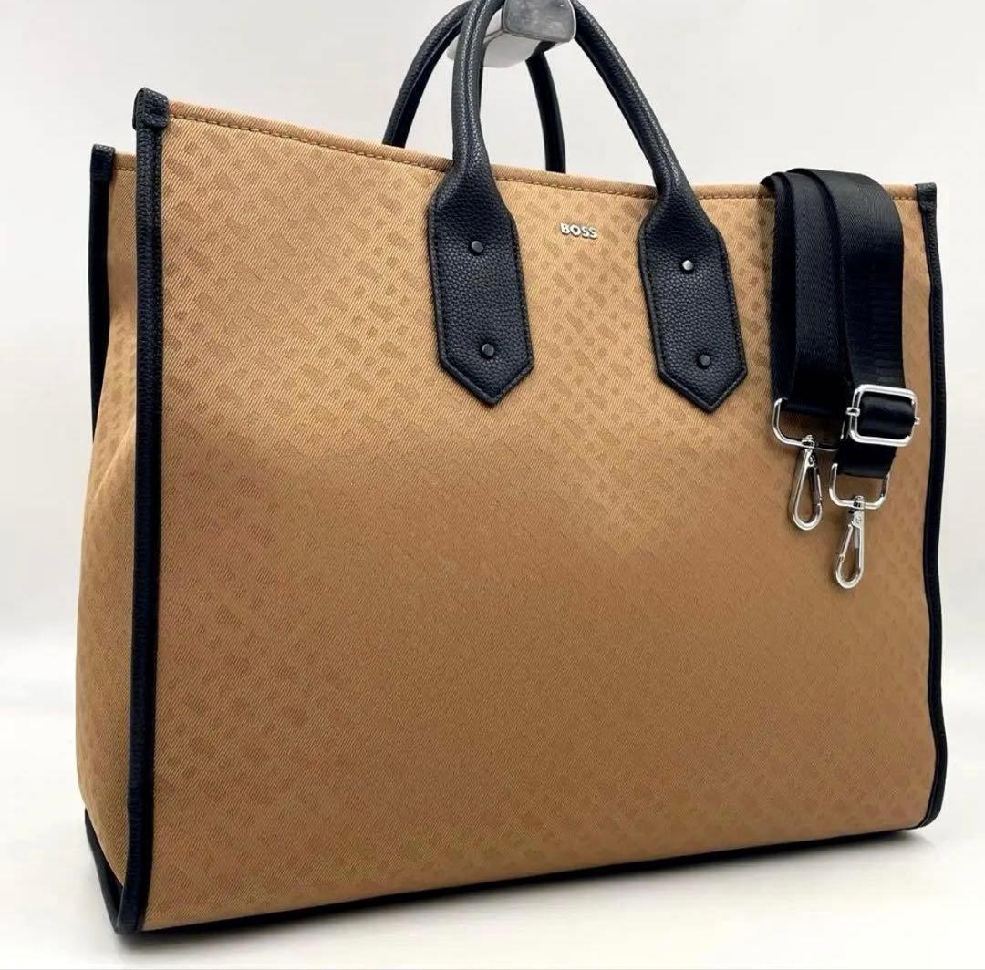 【未使用級•現行】HUGO BOSS モノグラムツイル トートバッグ 2way 未使用級•現行】HUGO BOSS モノグラムツイル トートバッグ 2way - メルカリ