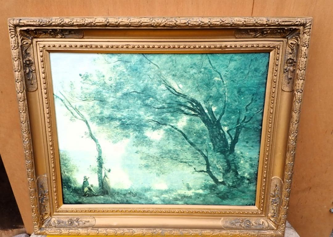 コロー「モルトフォンテーヌの想い出」複製画 額装 絵画 西洋美術 フランス