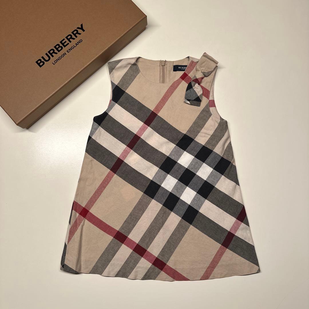 【美品】BURBERRYワンピース ノバチェック　90 コットン100％