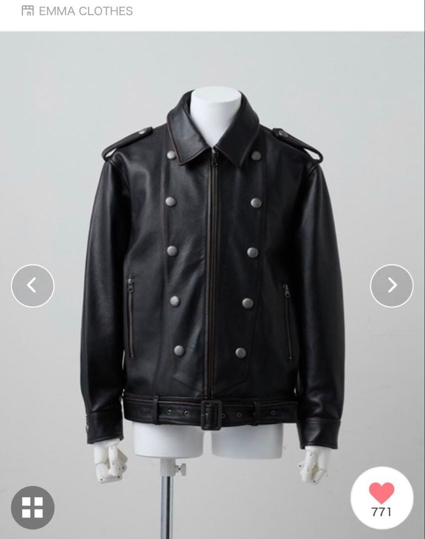 新品未使用 グランシー レザージャケット ブルゾン ナポレオン Mサイズ