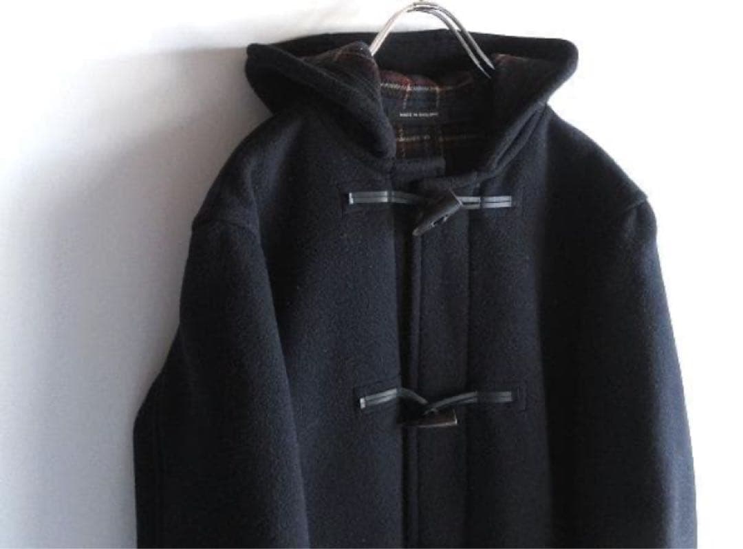 英国 モンゴメリー 裏チェック ウールメルトン ミドル ダッフルコート 38