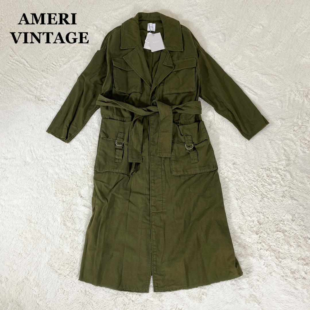 【Ameri vintage】ARMY POCKET LONG COAT カーキ Ameri vintage】ARMY POCKET LONG COAT カーキ