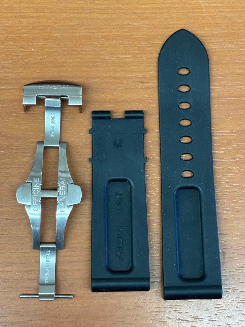 PANERAI 時計バンド ステンレススチール　ラバーベルト　輪っか無し