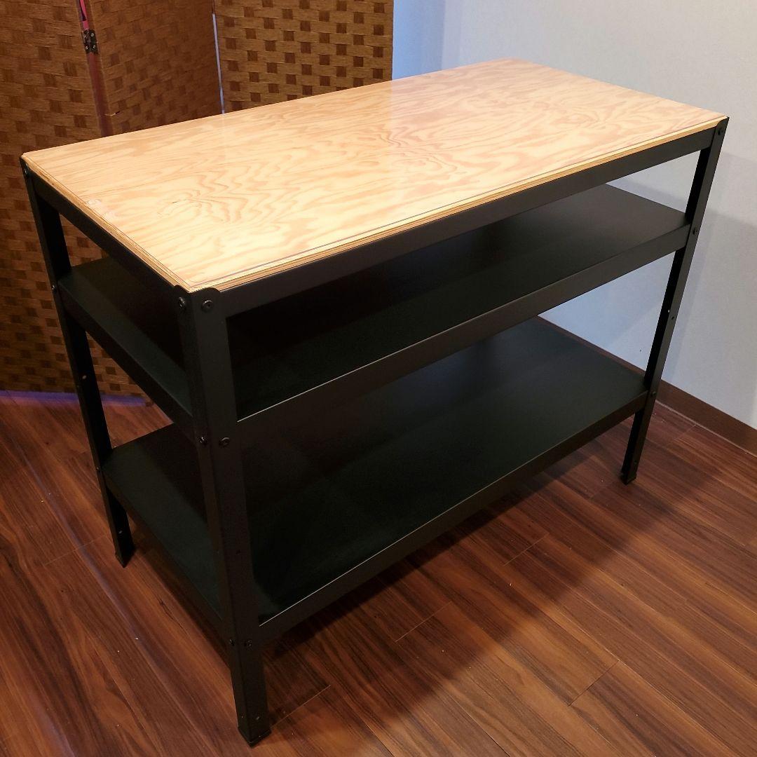IKEA BROR ブロール 作業台 2段棚付き収納 木製天板 抗菌マット付き BROR ブロール 作業台, ブラック, パイン材合板 - IKEA