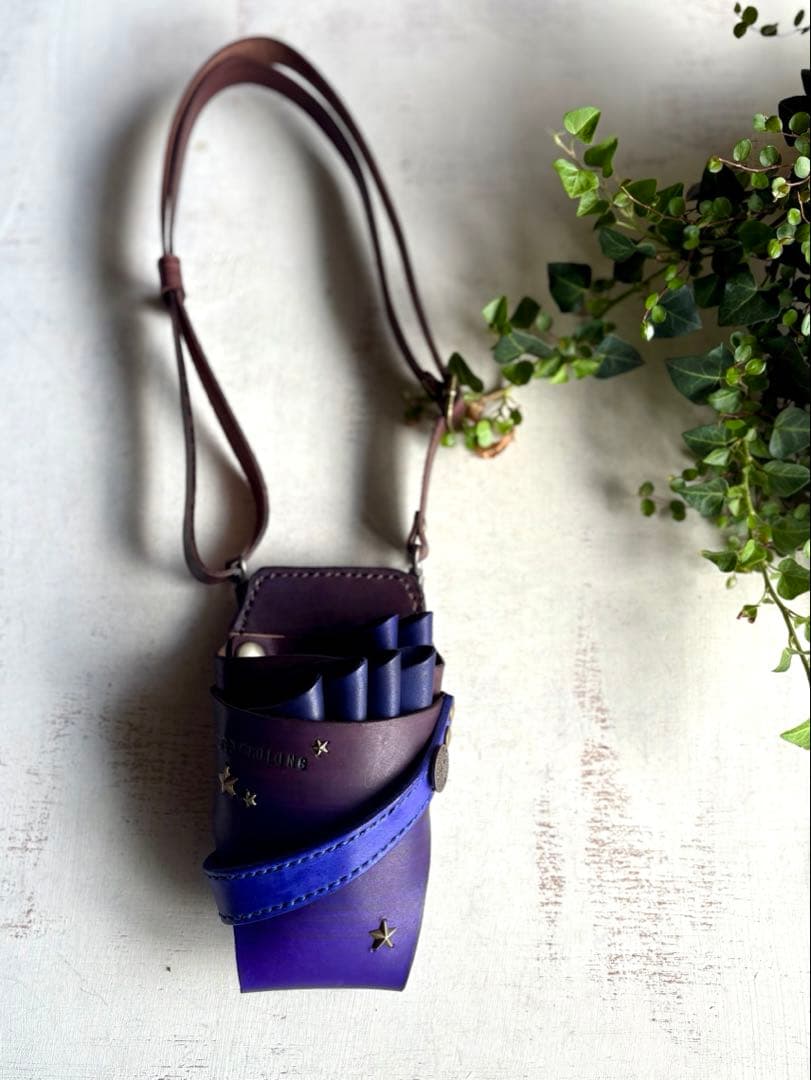 手染めブルーパープルグラデのシザーケース