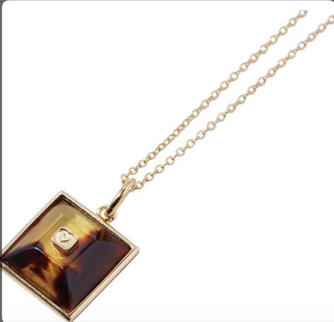 アクセサリー TORTOISE SHELL GOLD NECKLACE SQUARE