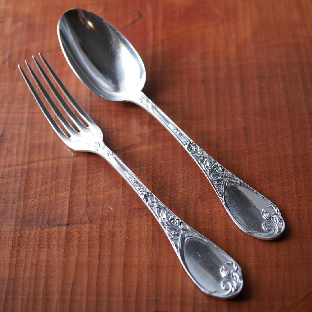◆PUIFORCAT◆ピュイフォルカ◆アイリス◆純銀カトラリーセット◆ 仏アンティーク銀器【銀950】サーバー◇ピュイフォルカ アイリス