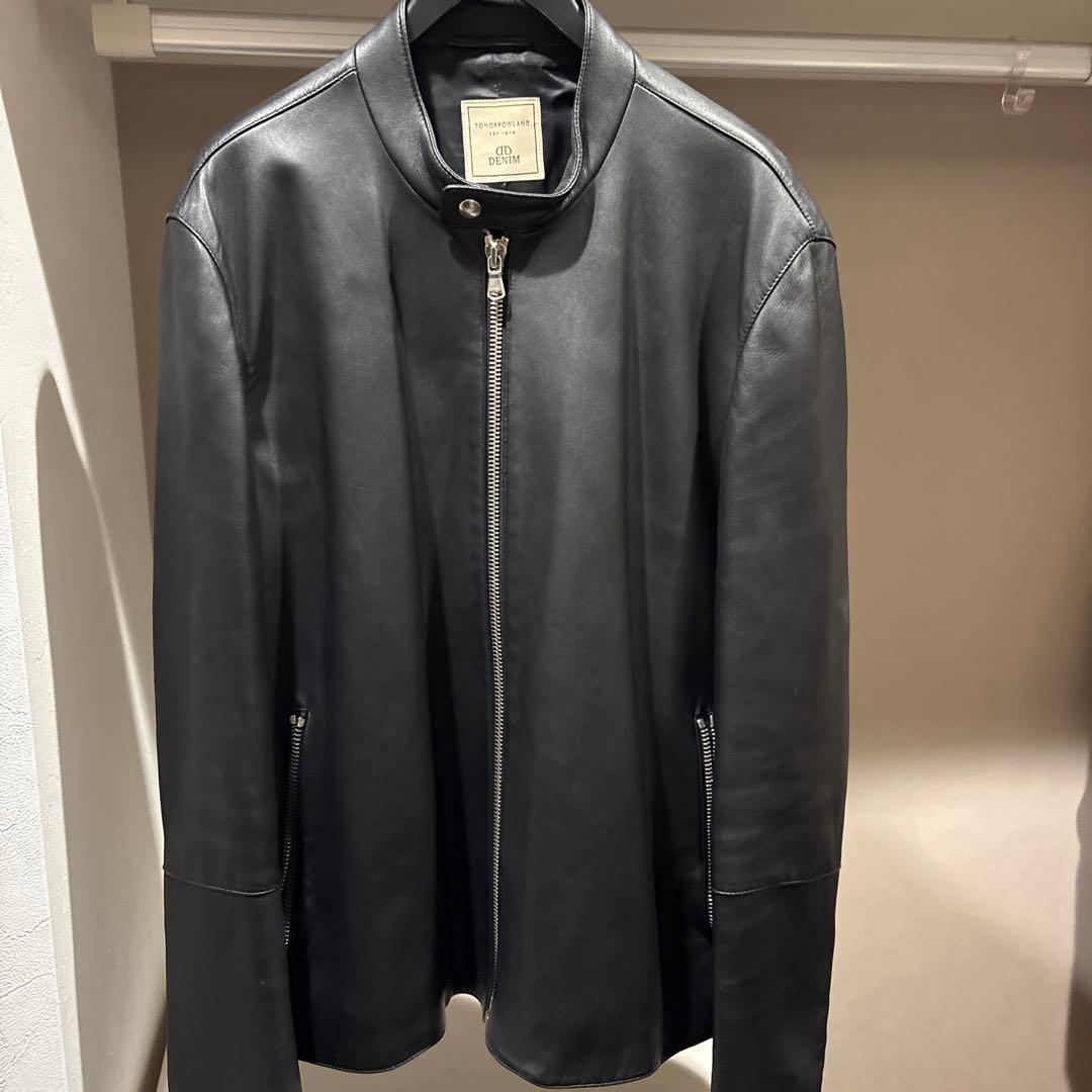 TOMORROWLAND DENIM別注 シングルライダース 50サイズ 別注】DENIM×TOMORROWLAND ラムレザー シングル