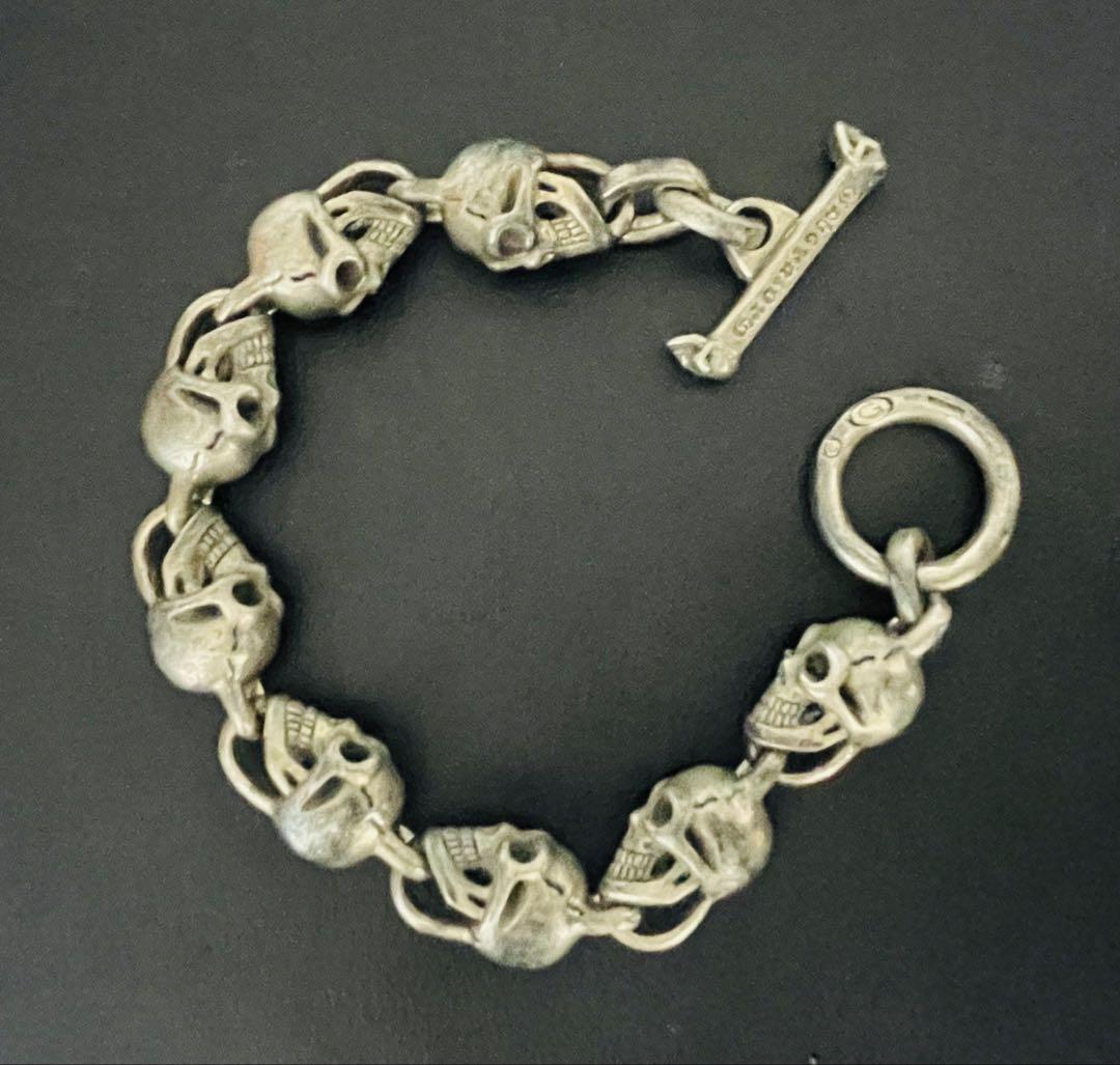 スカルデザイン シルバーブレスレット サーティーンデザインズ スカル 8連 ブレスレット シルバー｜Yahoo