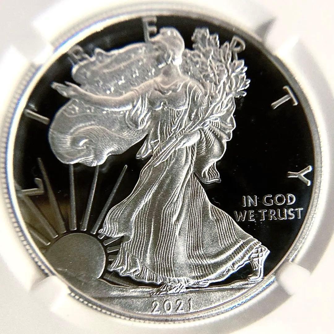 NGC最高鑑定★2021年アメリカ1ドル シルバーイーグル銀貨★PF70UC 2021 $1 Type 1 American Silver Eagle NGC MS70 FDI First Label Blue