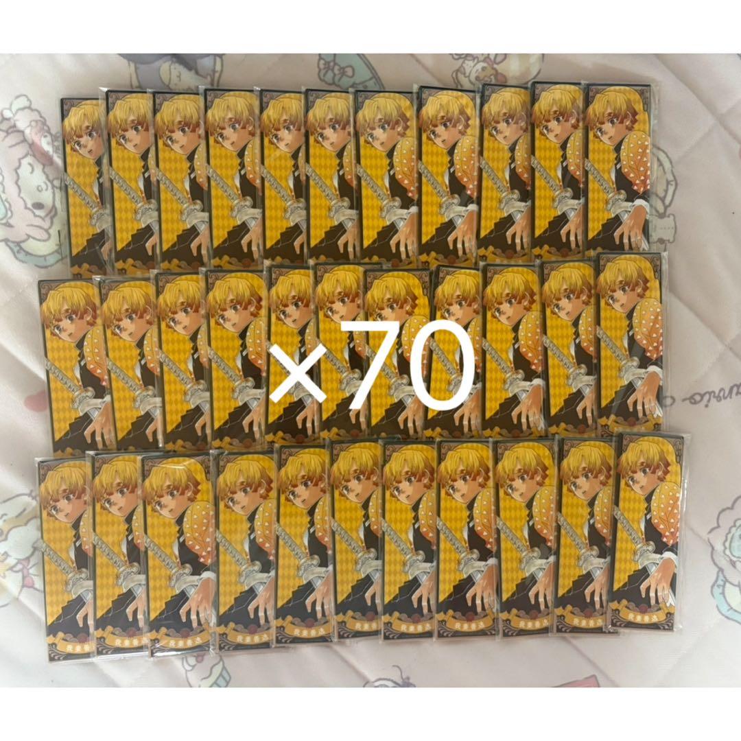我妻善逸 缶バッジ まとめ売り 鬼滅の刃 絵札缶バッジ 70個