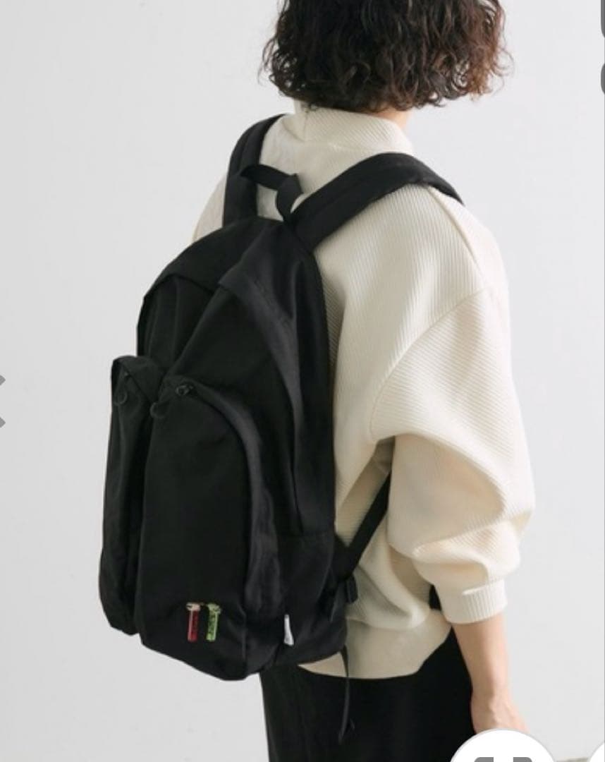 ear PAPILLONNER PEZ×ear撥水刺しゅうリュック　ブラック PEZ(ペッツ)×ear】ミニポシェット付き撥水刺しゅうリュック（バック