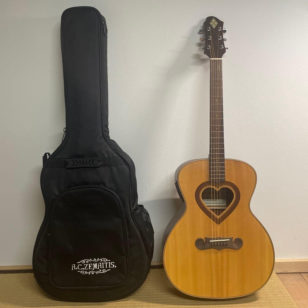 希少カワイイ❤️ ゼマイティス CAG-100HW-E アコギ　エレアコ　ハート ZEMAITIS 【現物画像】 CAG-100HS-E Forest Green エレアコギター 限定