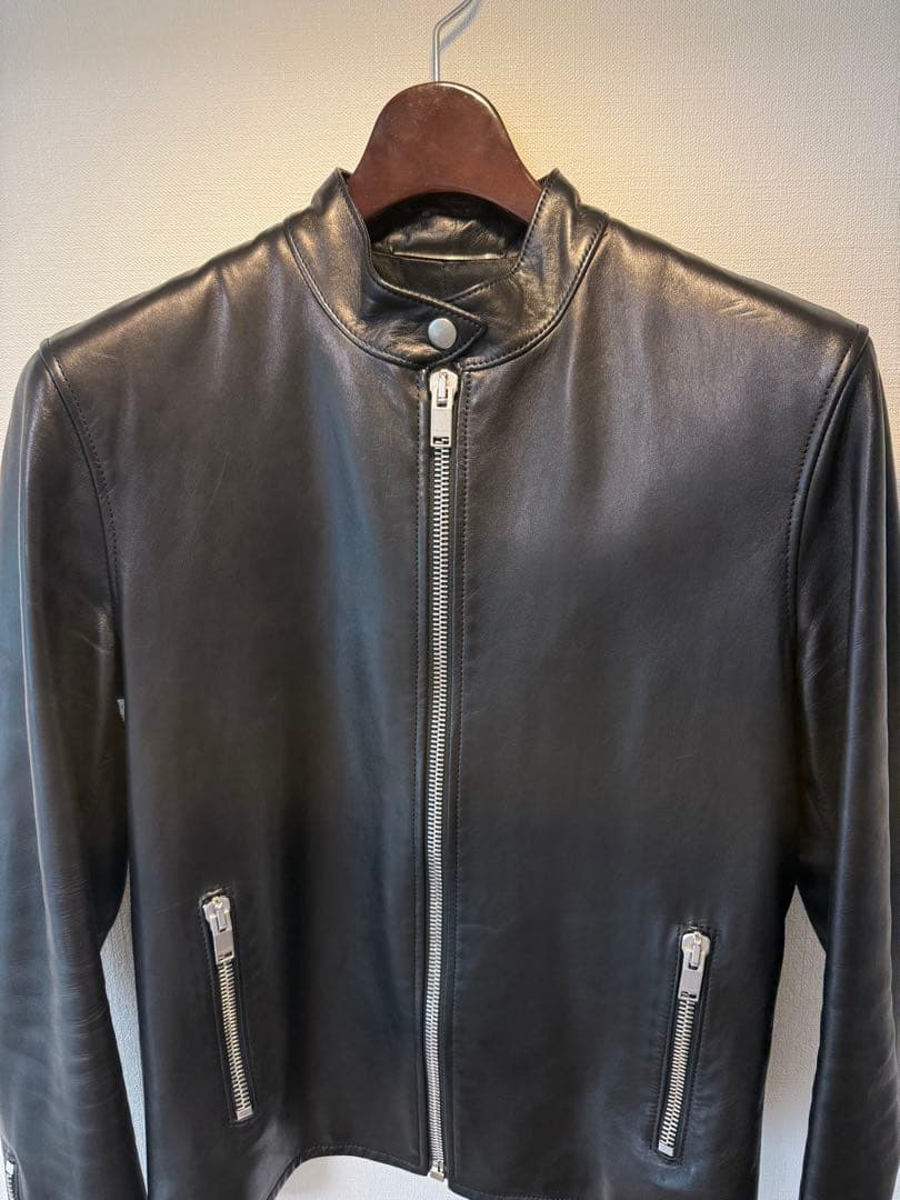 《美品》サンローラン キース ライダースジャケット　シングル　サイズ46