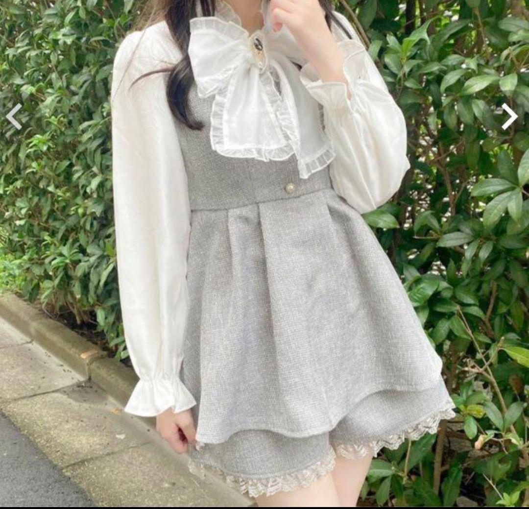 ROJITA ロジータ BIGリボンツイードセットアップ グレー