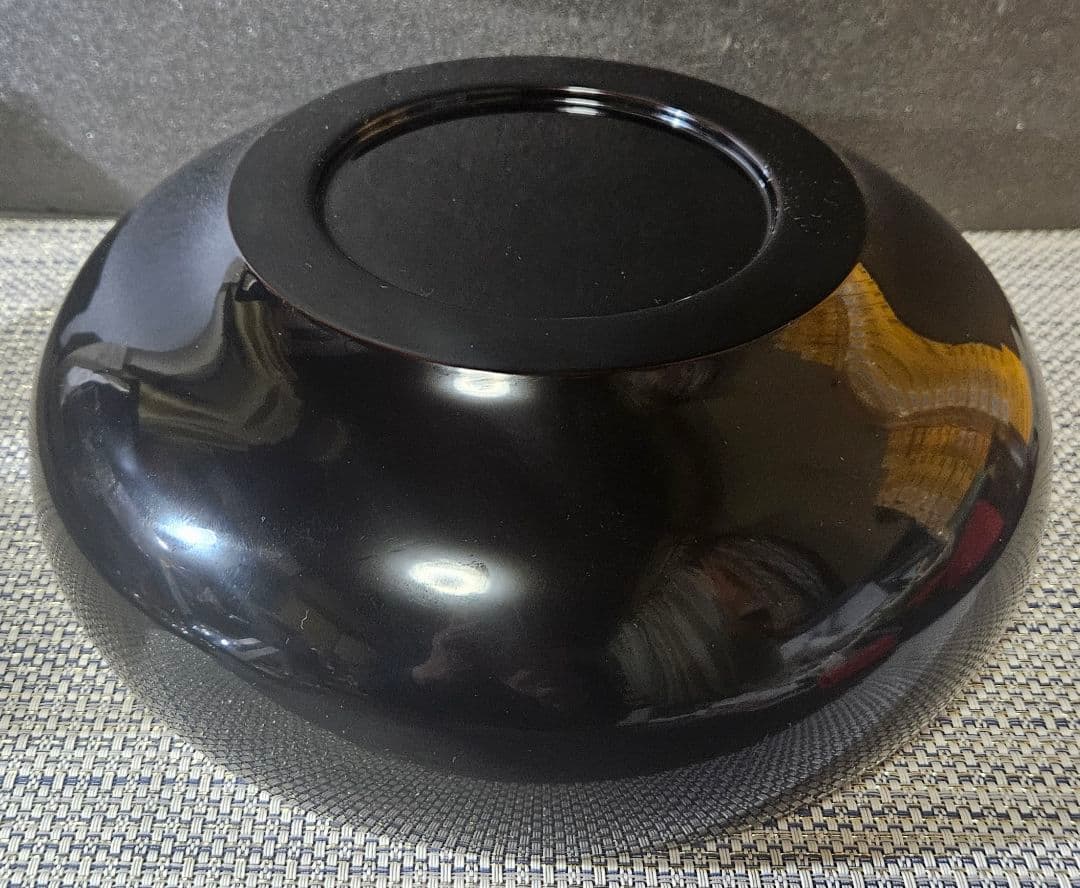 秀衡塗り 丸三漆器製 漆塗り 朱黒漆塗 金彩菱文様 菓子鉢 菓子器 盛鉢
