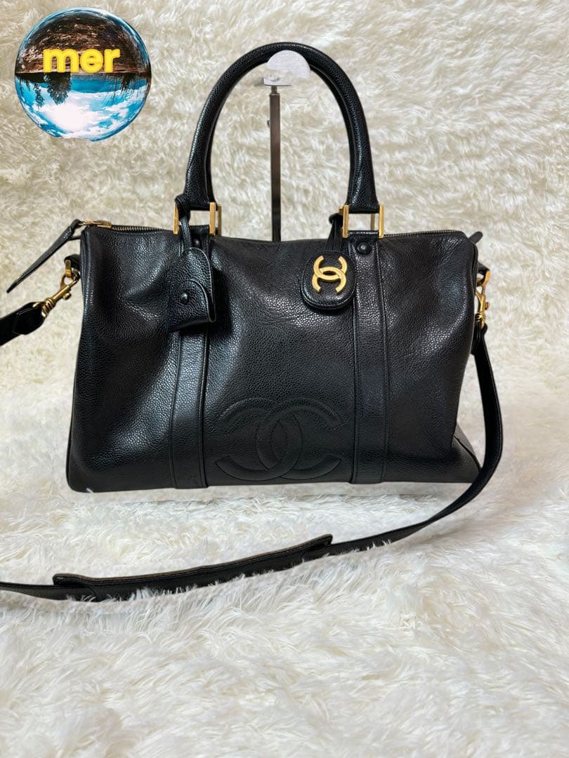 【Fufu】シャネル/CHANEL/ボストンバッグ/ココマーク/レザー