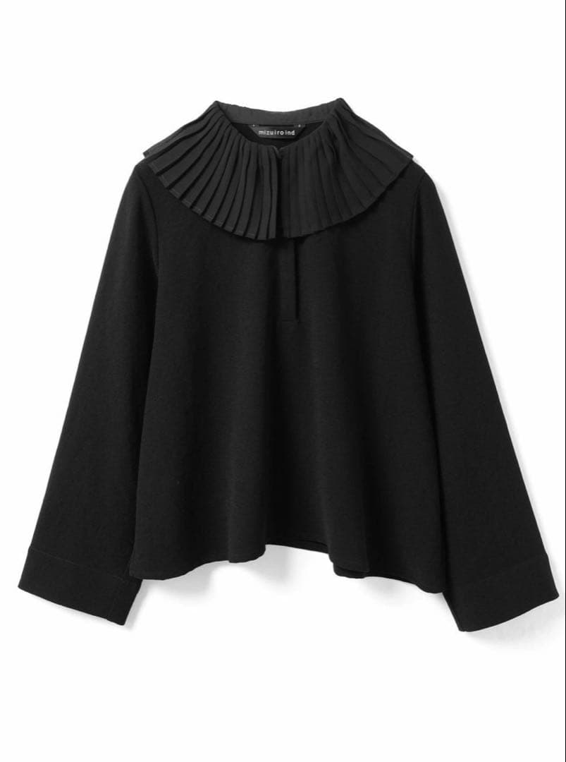 mizuiro ind プリーツカラーシャツプルオーバー