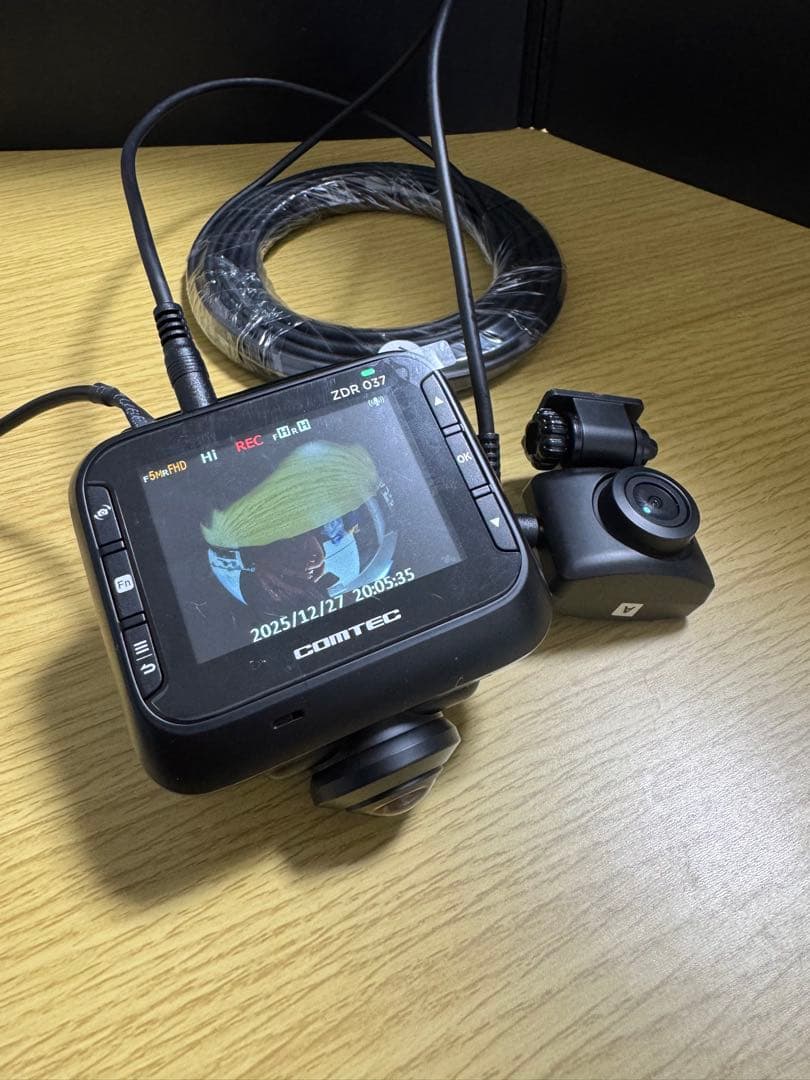 ZDR037 コムテックドライブレコーダー　360度カメラ前後カメラ コムテック（Comtec） 送料無料 ドライブレコーダー 前後2カメラ 360度