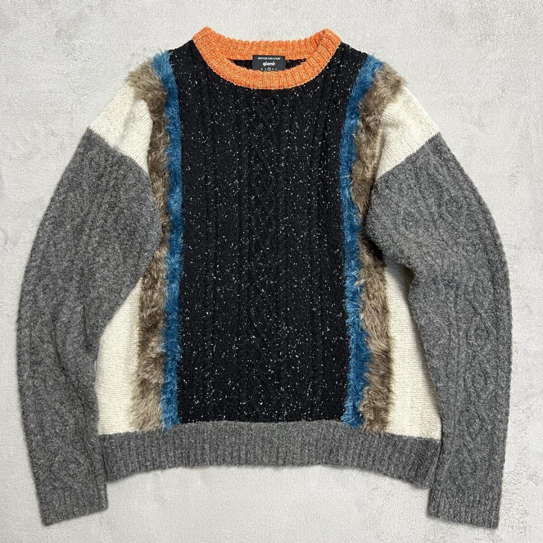 定価26,400円 美品 glamb グラム ニット セーター R-8090 glamb（グラム） セーター ニット Blue Noise Low Gauge Rib Knit