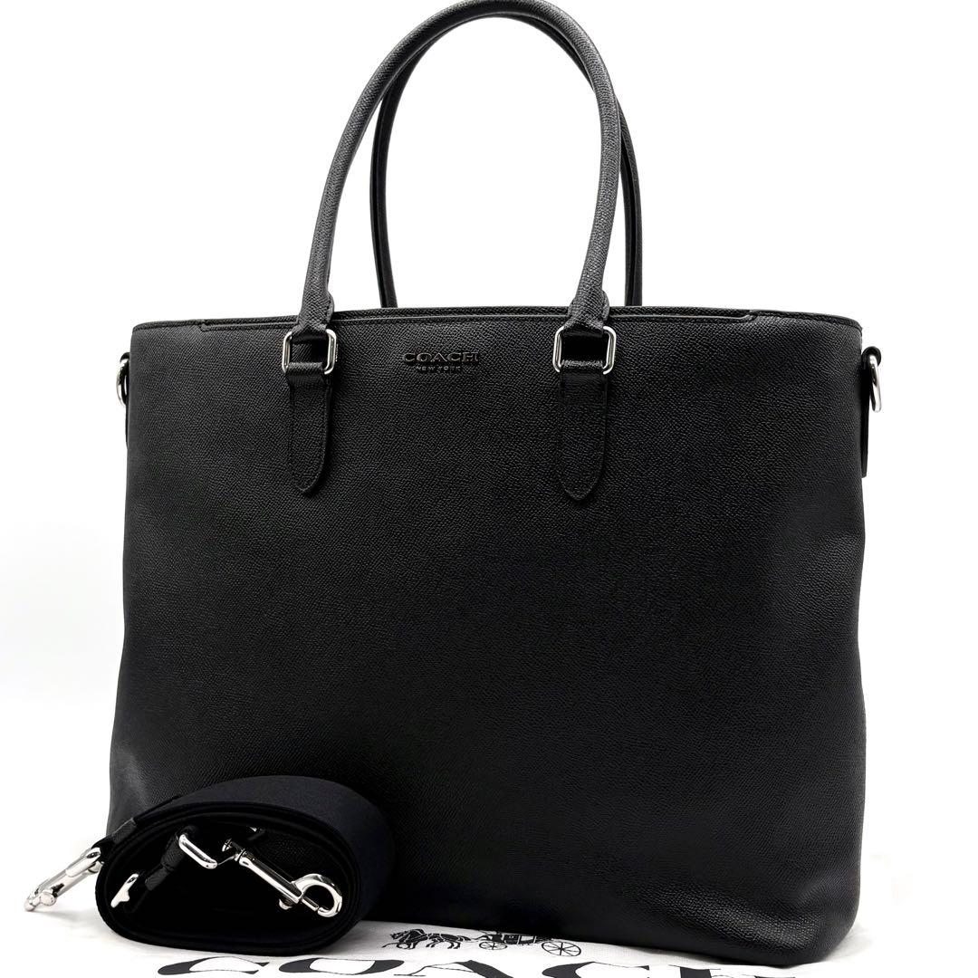 【未使用級】コーチ ベケット ビジネス トートバッグ 2way レザー ブラック