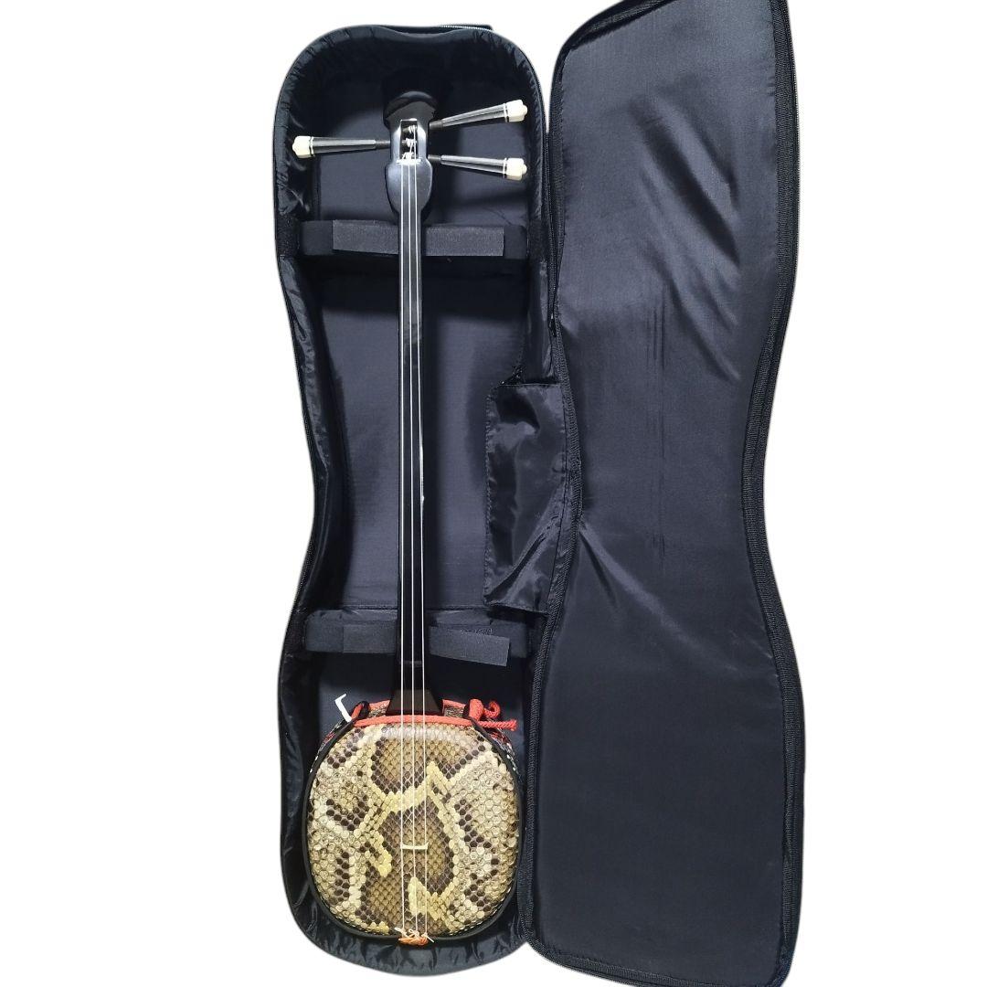 【付属品多数】沖縄三線 本蛇皮製 ケース付き