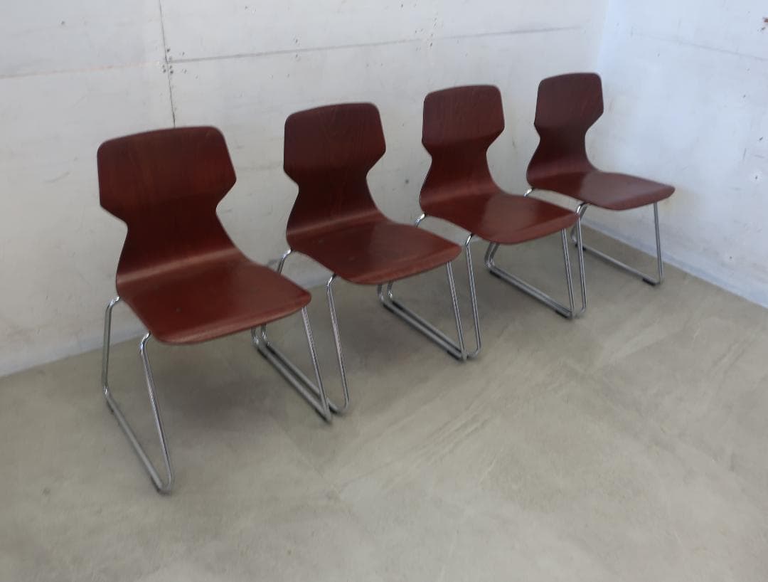 美品■コクヨ■ドイツ■カラーサ社■プライウッド■ダイニングチェア■4脚セット