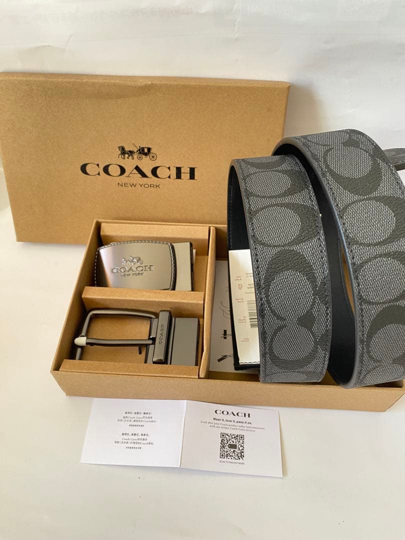 COACH コーチ　メンズベルト回転バックル2個