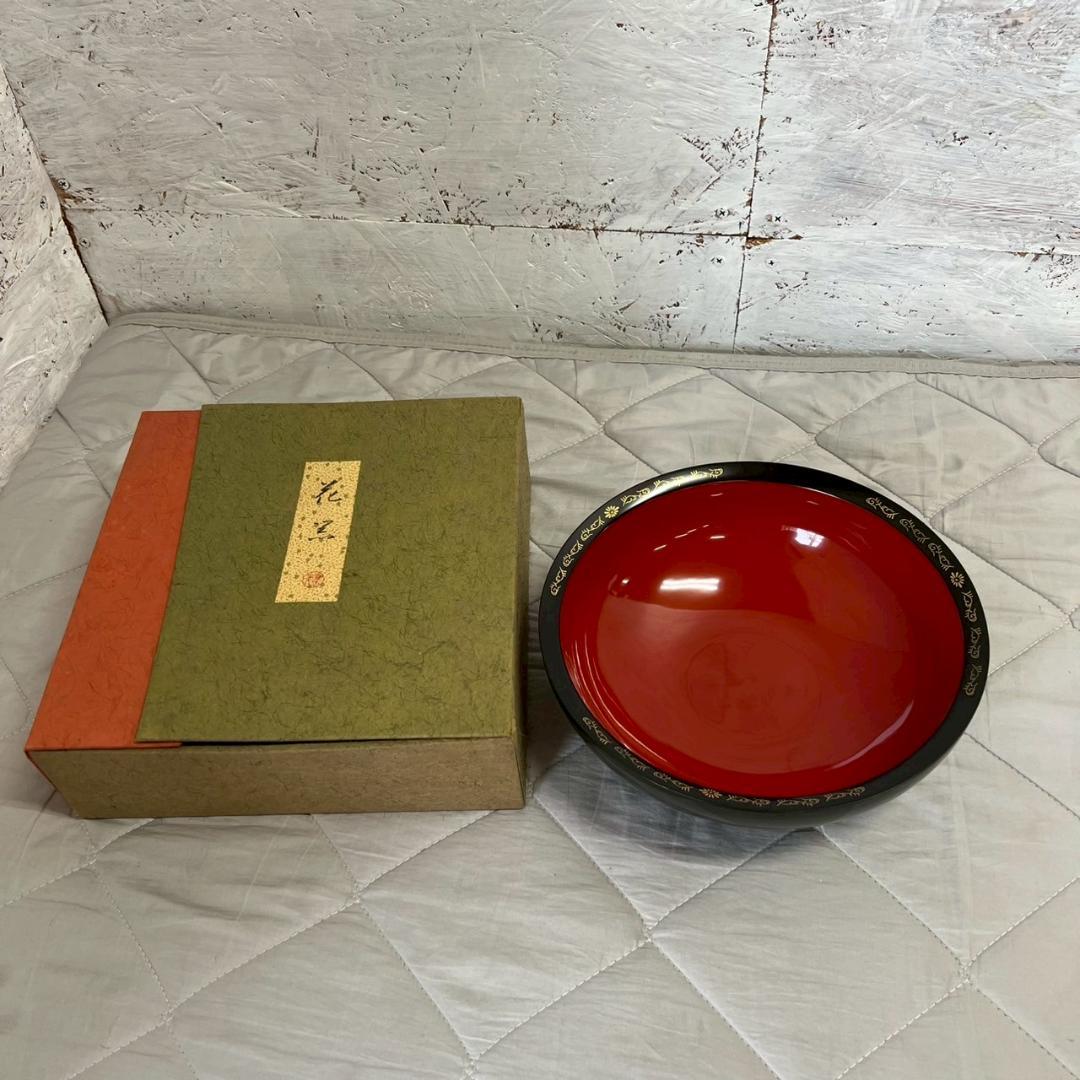 【象彦】 京漆器 花黒 京都 京漆匠 菓子盆 漆塗 漆器 赤黒漆器 A0147 象彦】 京漆器 花黒 京都 京漆匠 菓子盆 漆塗 漆器 赤黒漆器 A0147