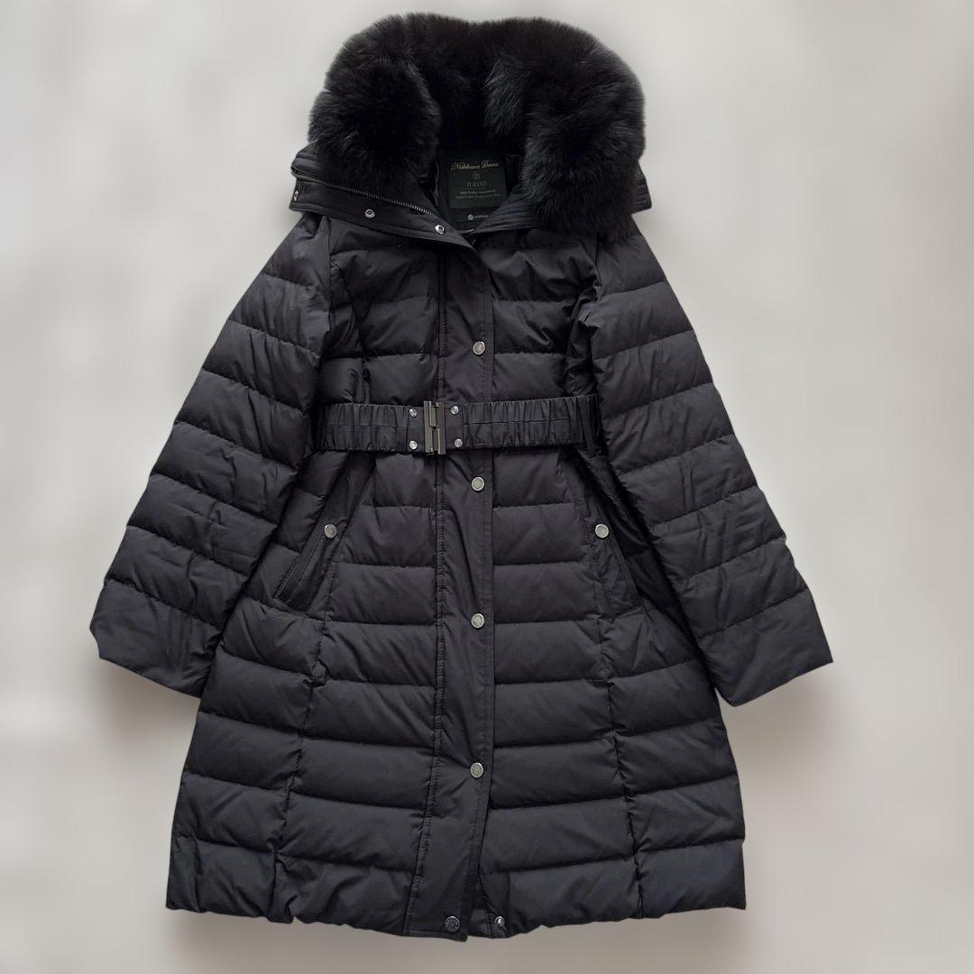 ryo703kato西川 サージロングダウンS 黒　フォックスファー