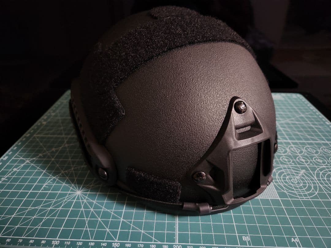 NIJ-Ⅲa実物防弾ヘルメット、55㎝～62㎝/BK、タクティカルヘルメット