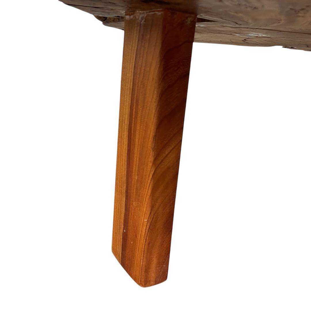 座卓 バール杢 ポプラ 一枚板 無垢材 瘤杢 チギリ ダイニングテーブル 希少