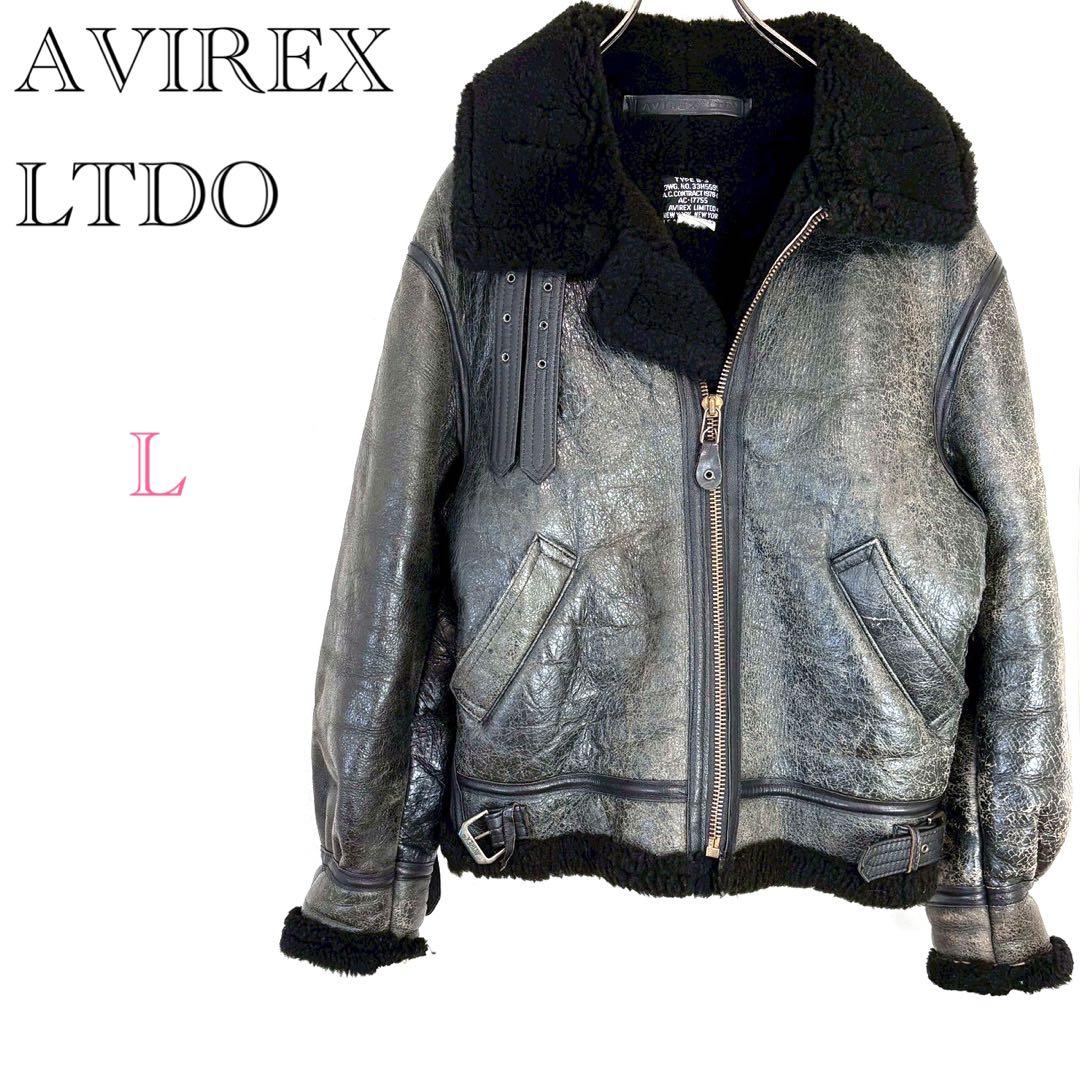 ◆アヴィレックス【L】フライトジャケット レザージャケット ボア付き A-2