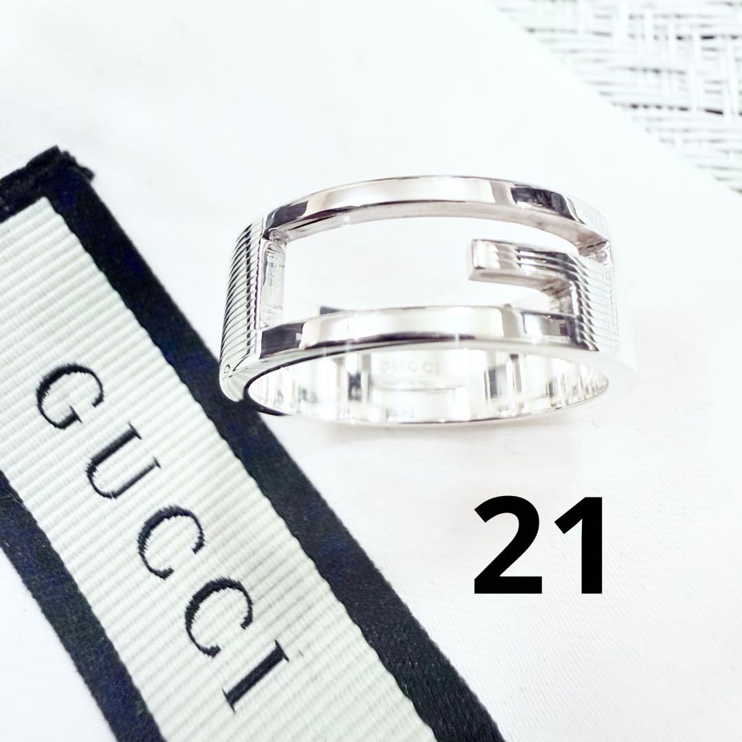 グッチ　指輪　リング　21 ブランデッドG ロゴ 925 研磨洗浄済　20号 GUCCIグッチ グッチ GUCCI ブランデッドGリング シルバー925 21号