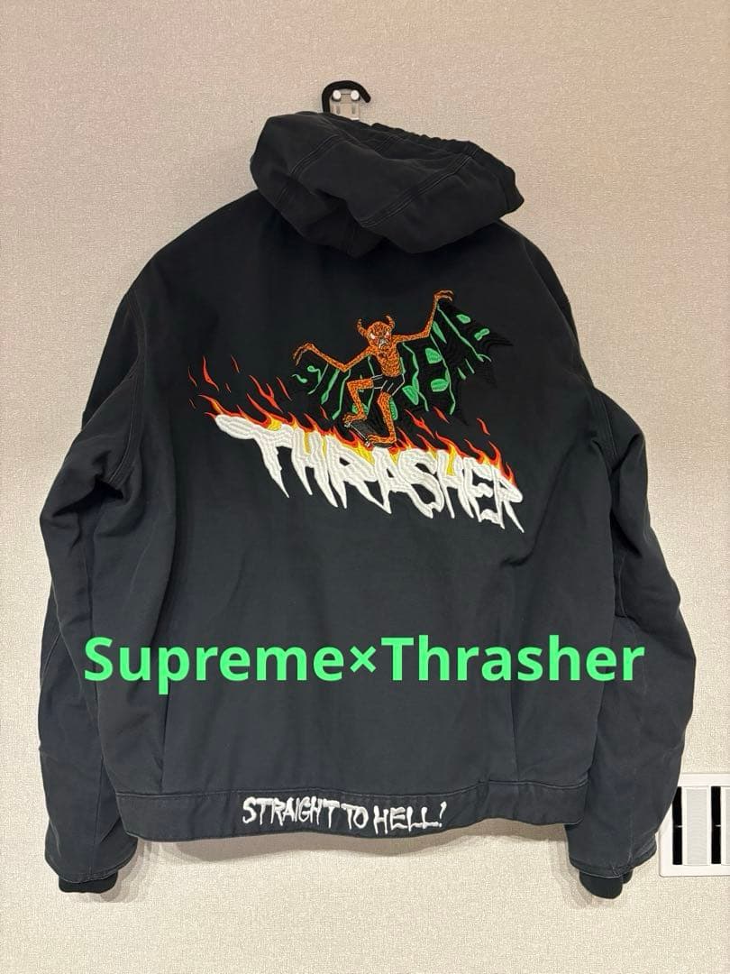 ジャケット・アウター Supreme Thrasher Hooded Work Jacket L Supreme Thrasher Hooded Work Jacket L - メルカリ