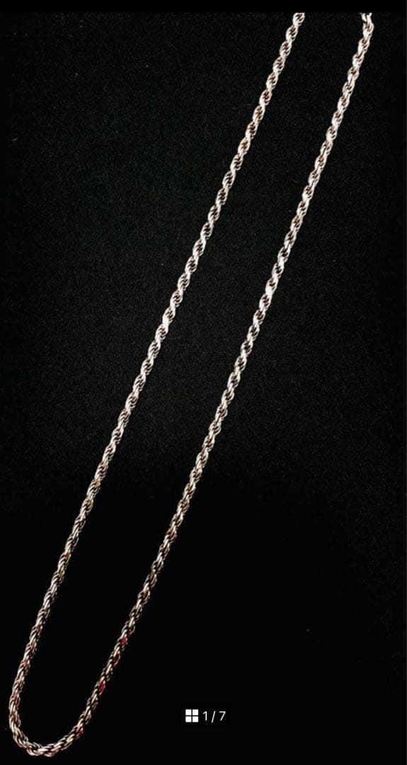 SILVER925 ITALY製 ロープチェーンネックレス 3mm 高級シルバー