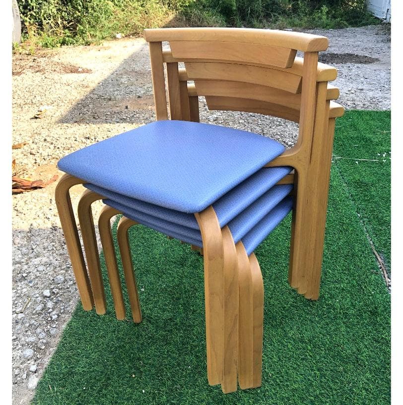 ●天童木工 椅子 イス 4脚 セット T-5348WB-ST型 天然木製フレーム