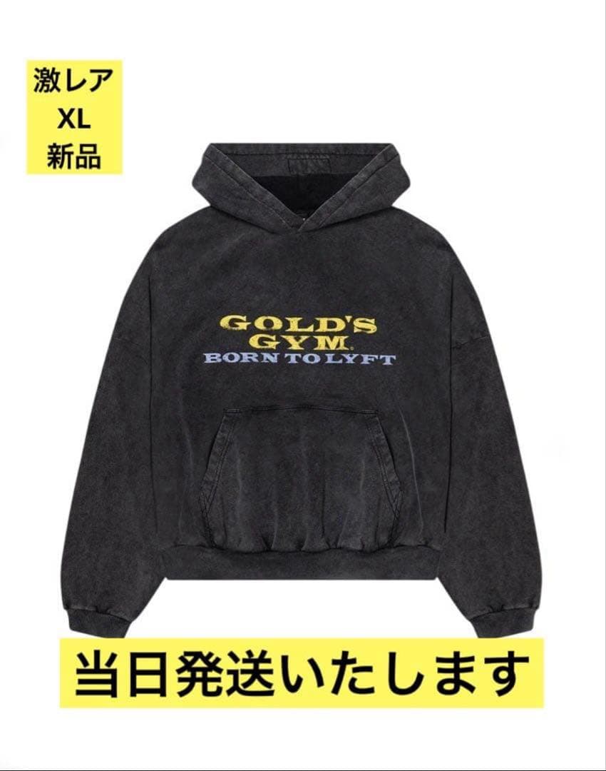 【新品】LÝFT × GOLD'S GYM LOGO HOODIE 黒