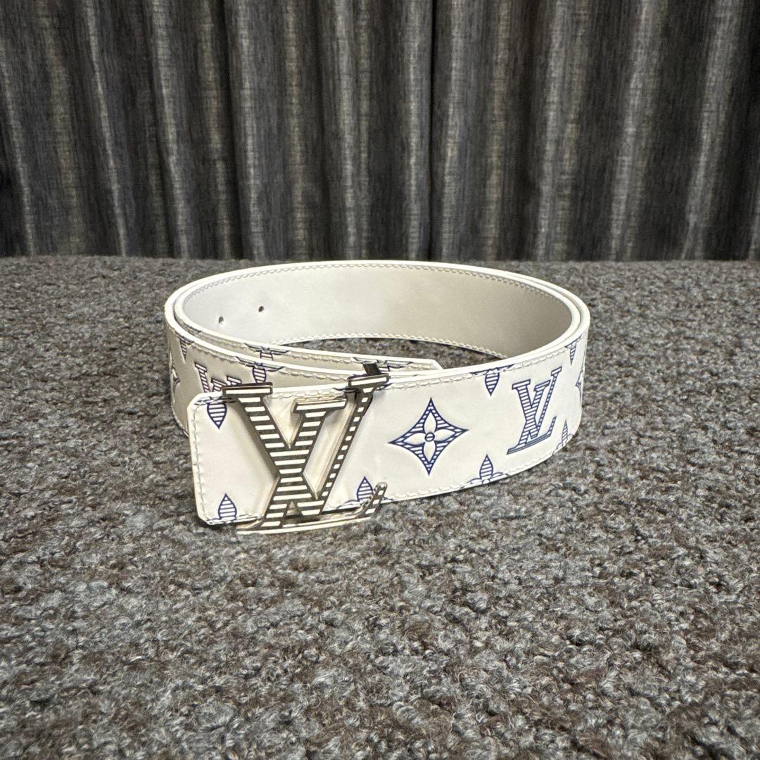 希少配色】ベルト・LV シャドウ リバーシブル 90cm ブルー 正規品