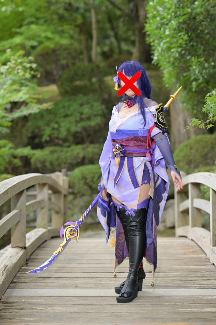 原神 雷電将軍 三分妄想Lサイズコスプレ衣装 武器.ウィッグ付き 三分妄想1/3Delusion】原神 Genshin 雷電将軍 リメイク版 コスプレ衣装