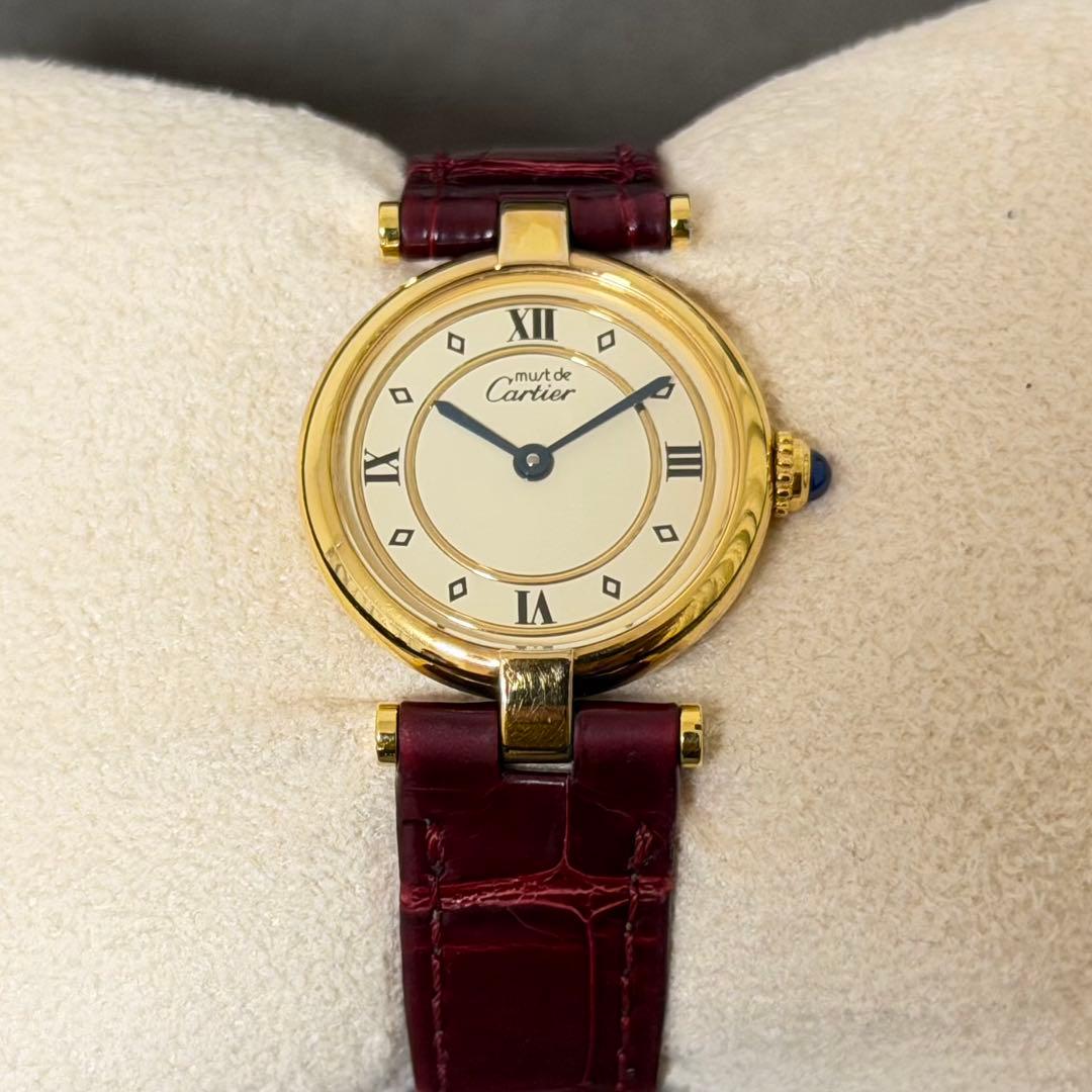 カルティエ マスト ヴァンドーム ヴェルメイユ ヴィンテージ 純正革ベルト・尾錠