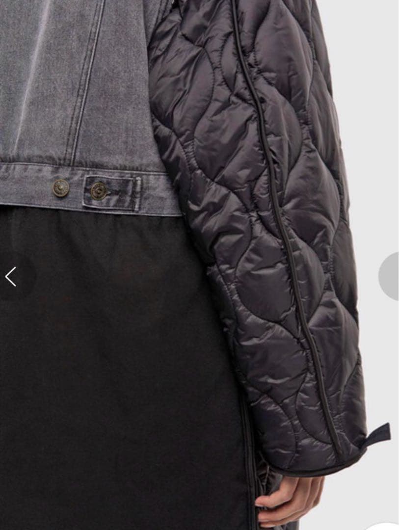 タグ付き】ディーゼル 2way デニム 切替 キルティング ロング コート