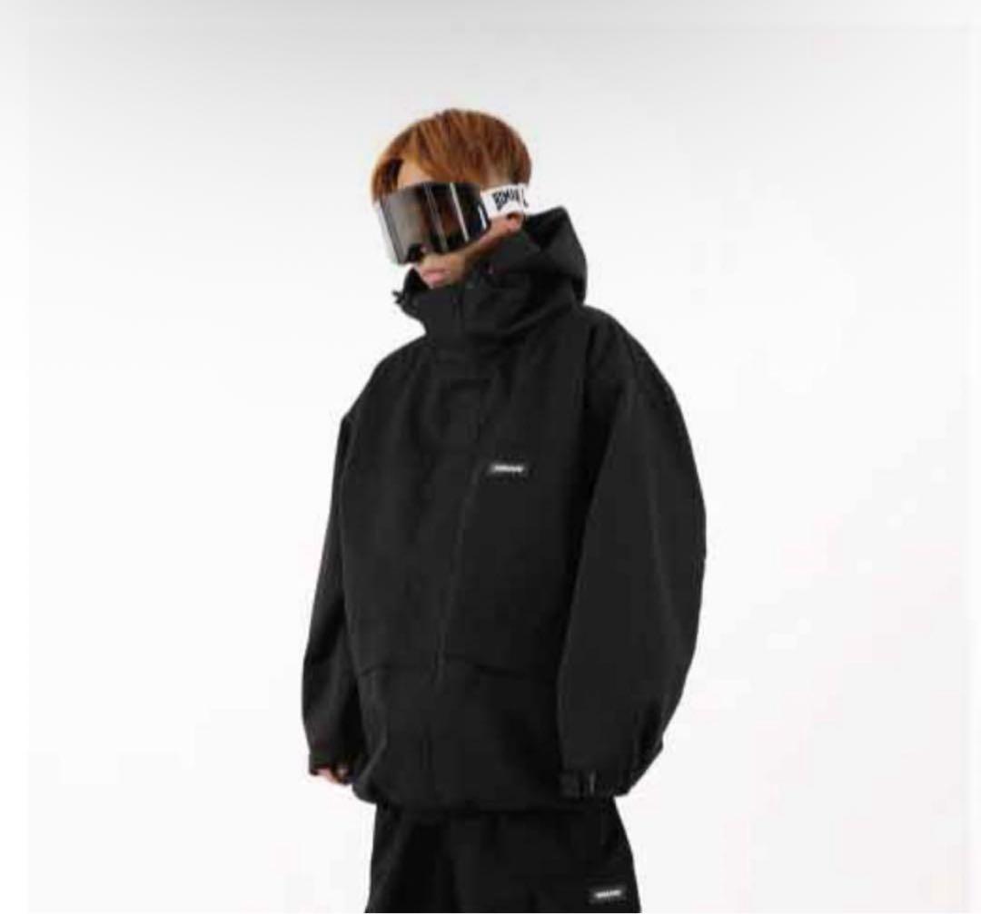 HIMANI ブラック ハイマスマニア　スノボウェア Lサイズ　上下セット