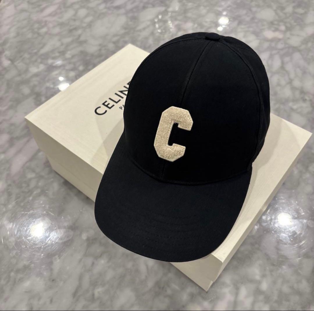 ち*☆様 CELINE ブラック Cロゴ ベースボールキャップ　M