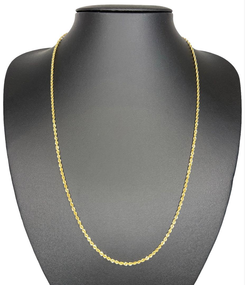 アクセサリー 10K Gold Rope Necklace 56cm 2mm