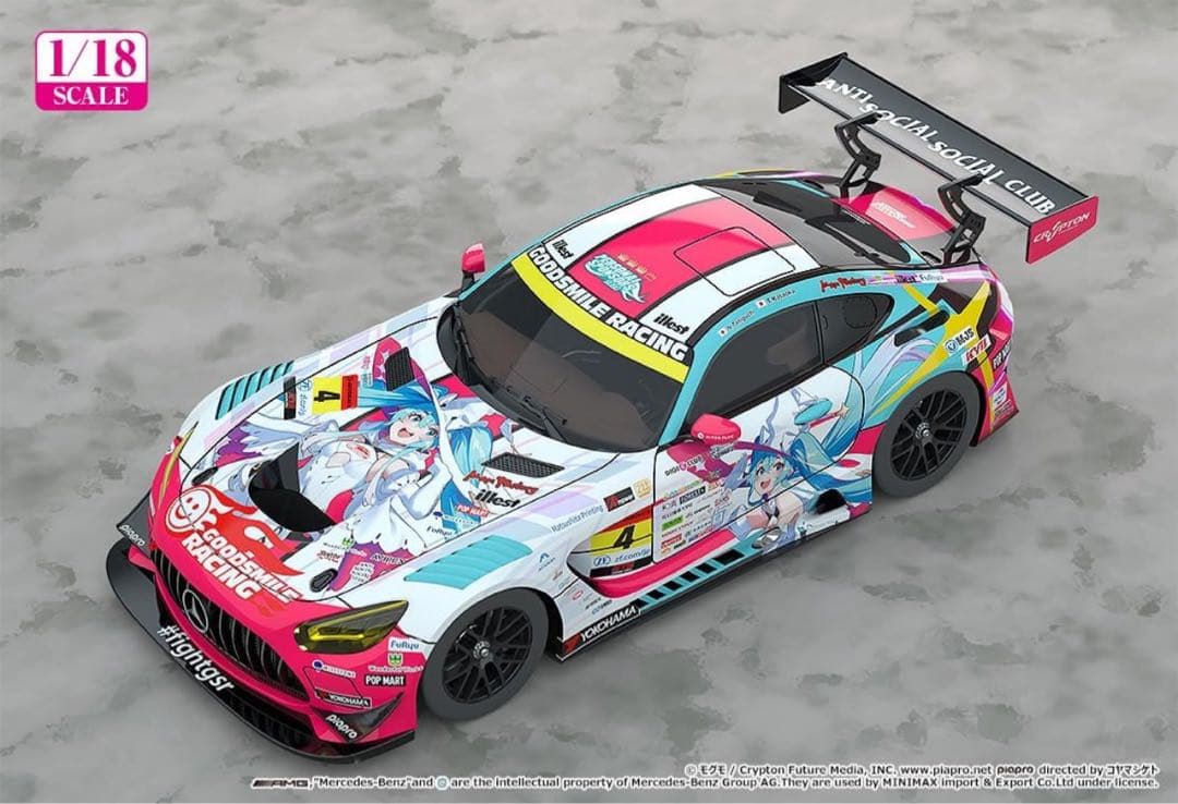 初音ミク GTプロジェクト 1/18 AMG 2024 開幕戦Ver. ミニカー 1/18 グッドスマイル 初音ミク AMG 2024 開幕戦Ver.｜グッドスマイル